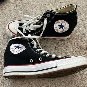Black Converse high top all stars - wedge